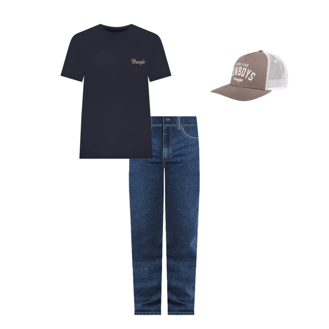 Wrangler® Cowboy Cut® Original Fit Active Flex Jeans in Stonewash