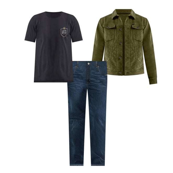 Men's Unlined Corduroy Jacket in Olive Night