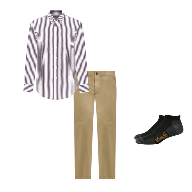 Men's Wrangler Casuals® Flat Front Relaxed Fit Pants in Khaki