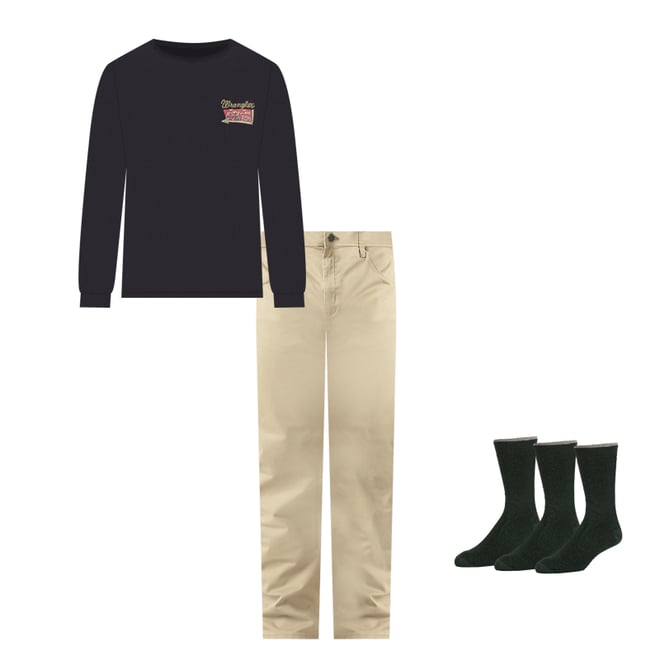 Men's Wrangler Retro® Slim Fit Straight Leg Pant in Fawn