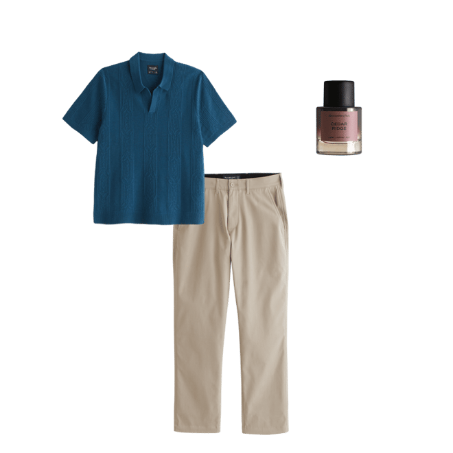 Cable Stitch Johnny Collar Sweater Polo