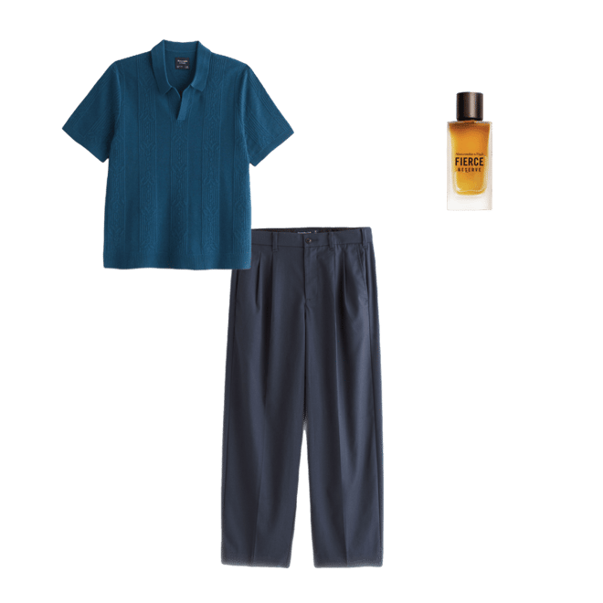 Cable Stitch Johnny Collar Sweater Polo