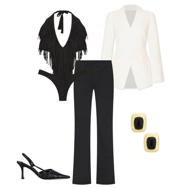 トップス unknown fringe power net body suits unknown fringe power net body suits