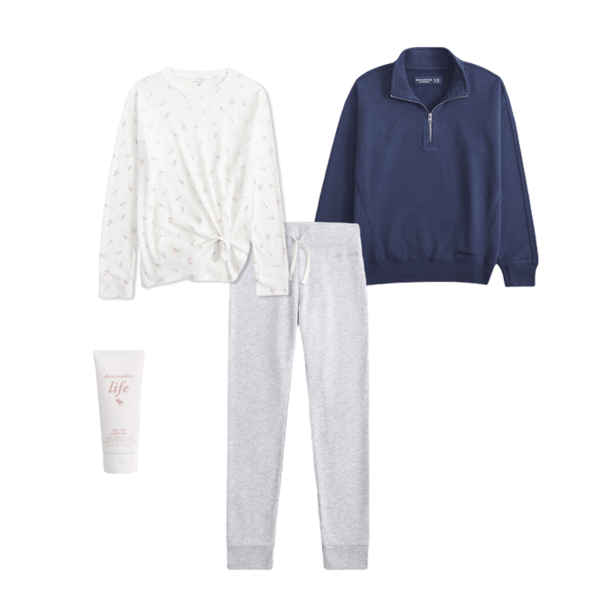 long-sleeve knot-front waffle tee