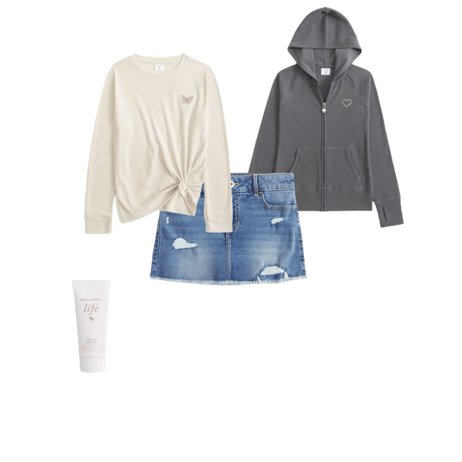 low rise denim micro-mini skort