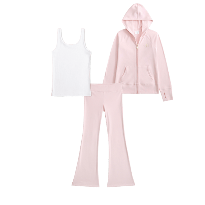 rib knit low rise flare leggings