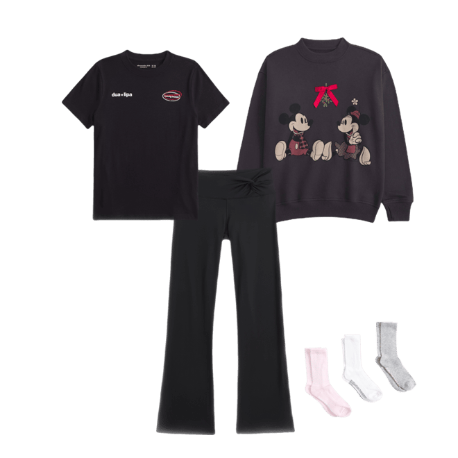 legging-friendly festive mickey mouse graphic crew sweatshirt