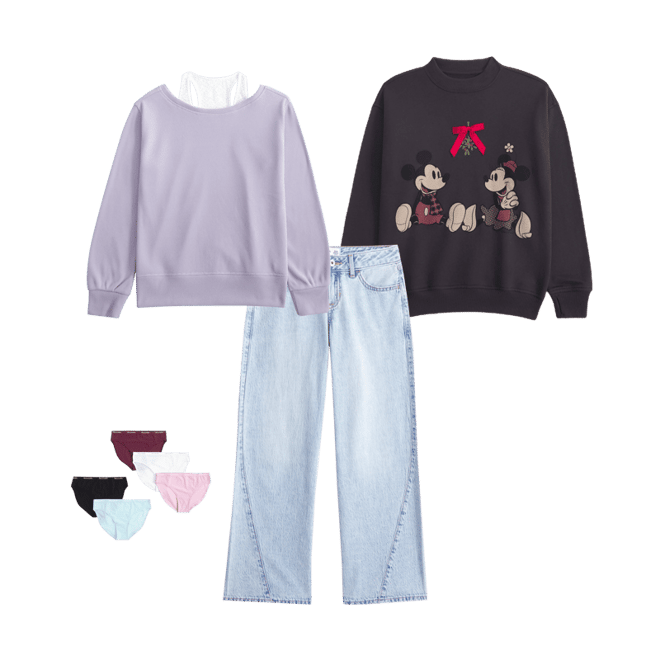 legging-friendly festive mickey mouse graphic crew sweatshirt