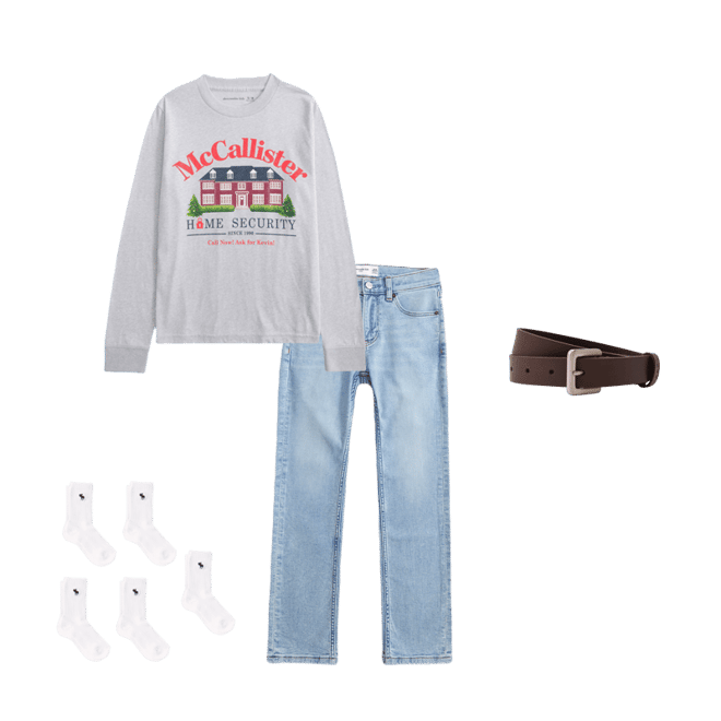 long-sleeve home alone graphic tee