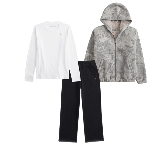 boxy faux fur-lined full-zip hoodie