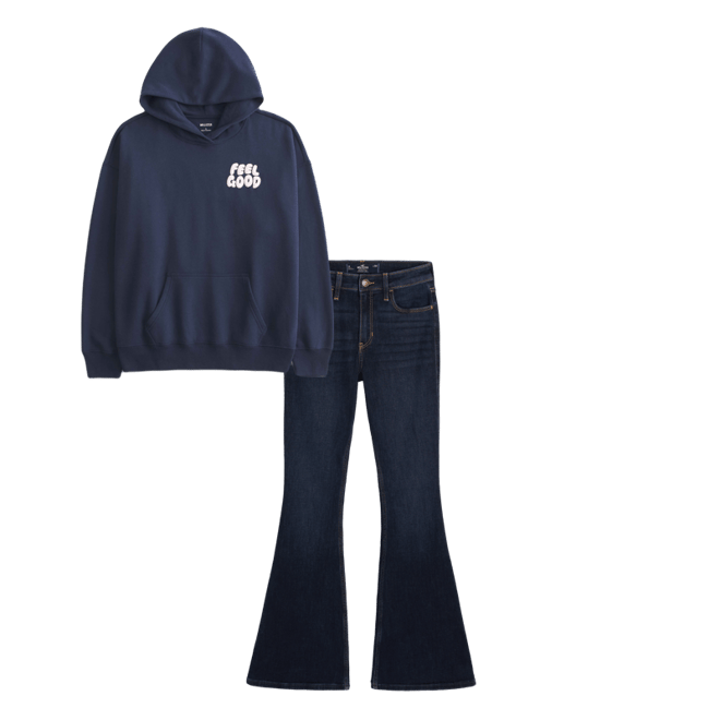 Hollister Feel Good Oversized Logo Graphic Hoodie