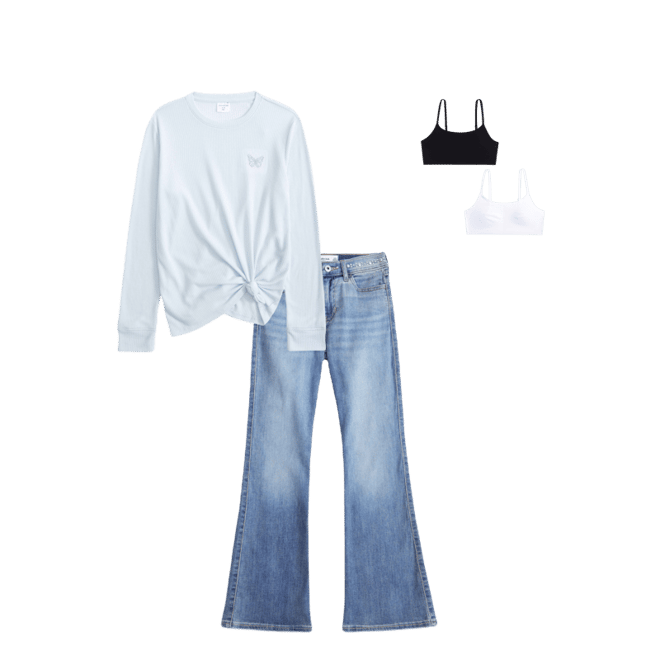 high rise flare jeans