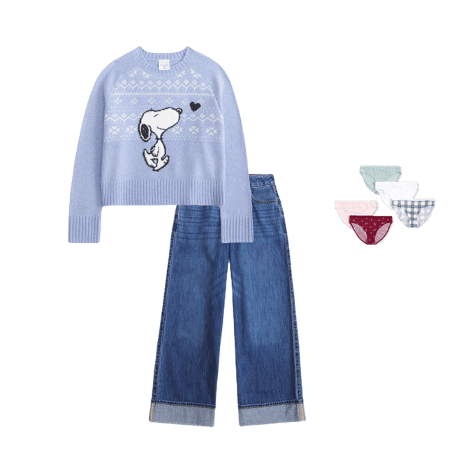 snoopy graphic crew sweater