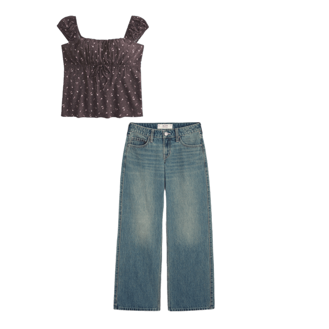 On/Off-the-Shoulder Scoop Babydoll Top