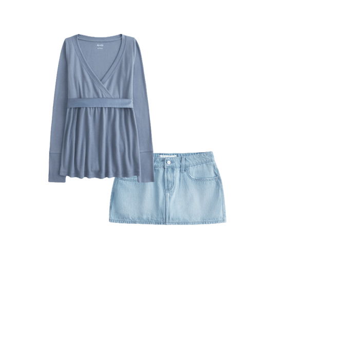 Easy Long-Sleeve Wrap-Front Babydoll Top