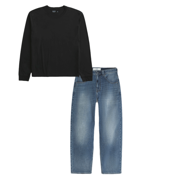 Relaxed Long-Sleeve Cotton Crew T-Shirt