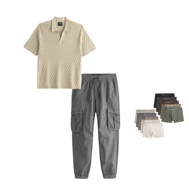 Pointelle Stitch Johnny Collar Sweater Polo