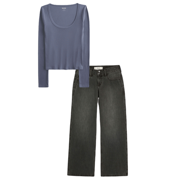 Long-Sleeve Scoop Top