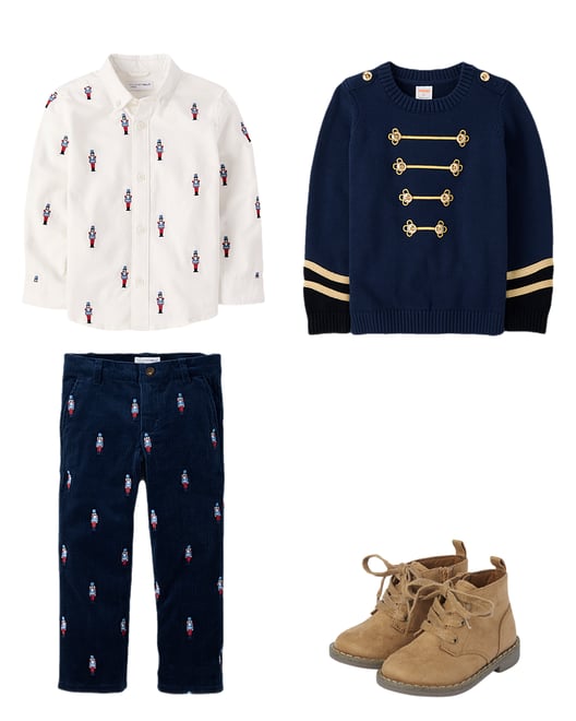 4th bundle featuring 3 items which compliment Boys Embroidered Nutcracker Corduroy Pants