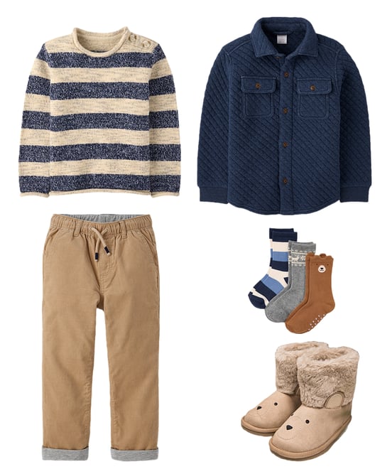 1st bundle featuring 4 items which compliment Kids Heathered Striped Sweater - First Frost