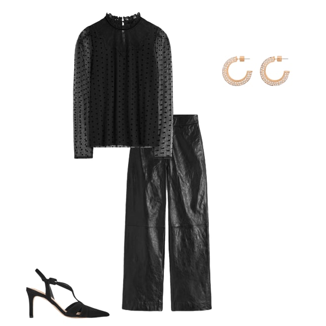 Tulle Yoke Embroidered Top-Black Spot | Boden UK