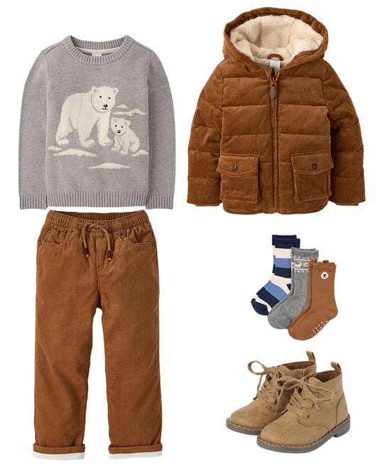 3rd bundle featuring 4 items which compliment Boys Bear Crew Socks 3-Pack