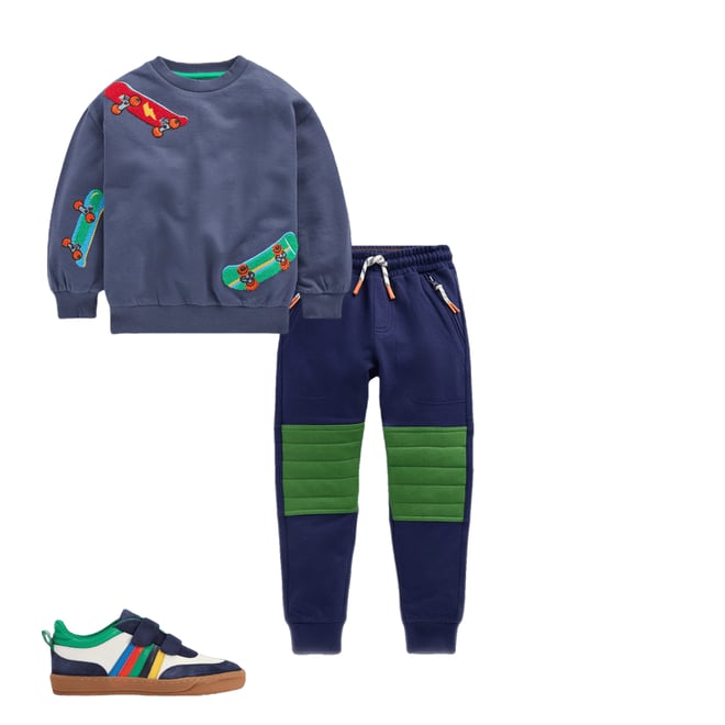 Ex Mini Boden Boy's Full Length Warrior Knee Joggers In Olive - Foto 12