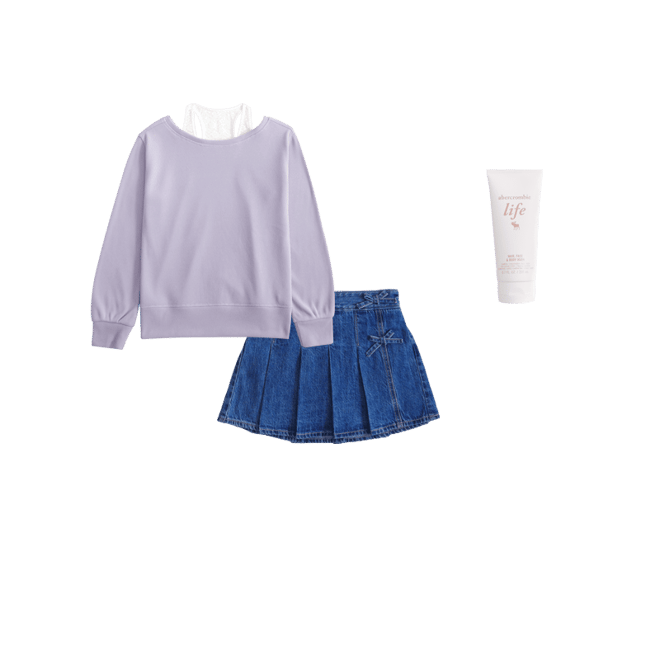 pleated wrap denim mini skort
