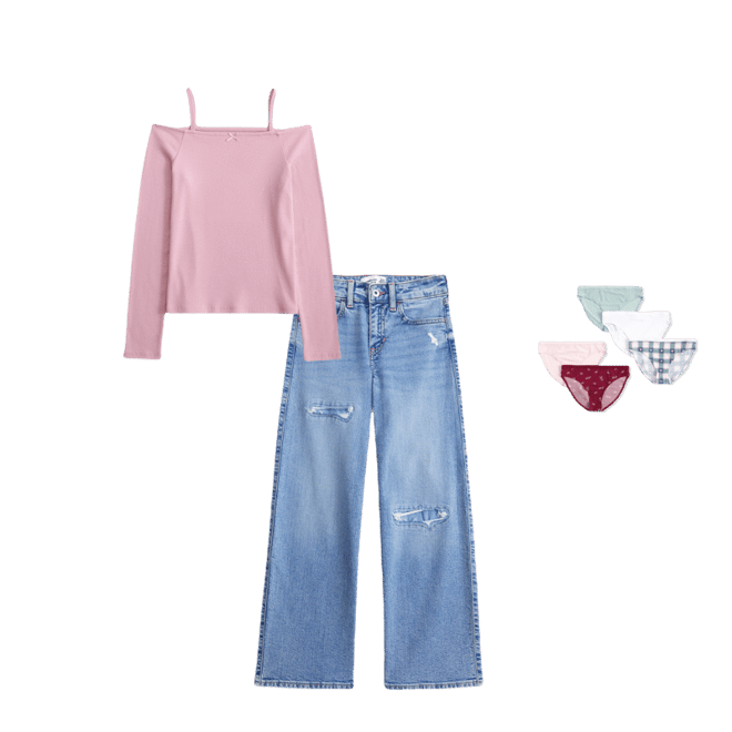 off-the-shoulder long-sleeve bow tee