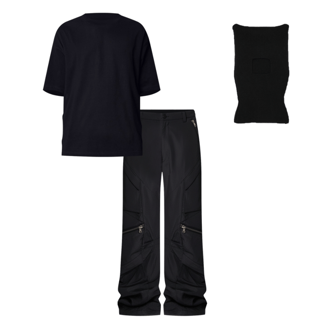amnjx ・cargo pants・black・L size Cross Zip Cargo Pants - Black | mnml | shop now