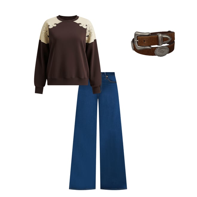 Women's Rope Edge Concho Belt in Cognac