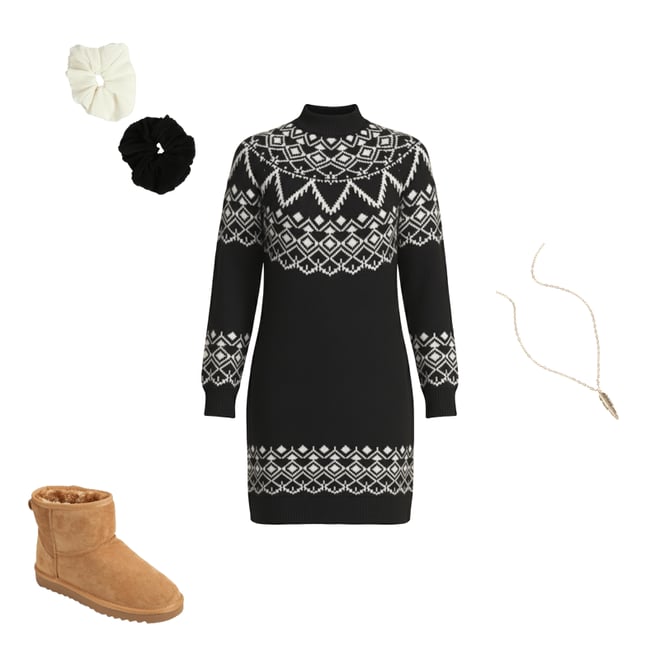 Fair Isle Mock Neck Mini Sweater Dress | maurices