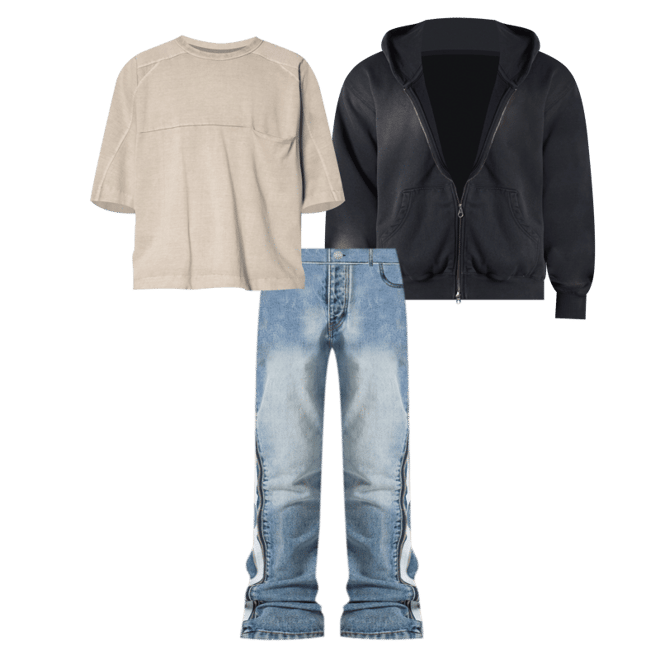 B574 Zipper Denim Blue mnml shop now