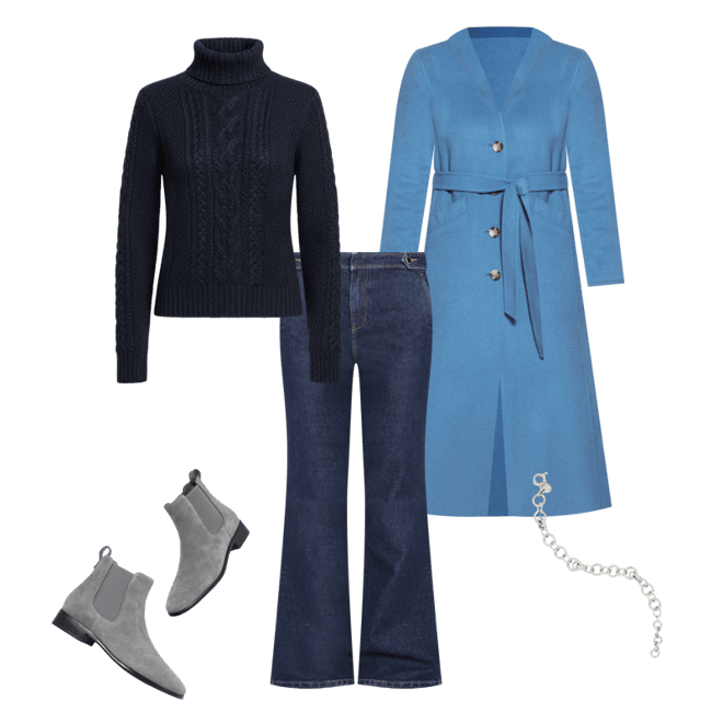 Metallic Cable Knit Turtleneck Sweater | Talbots