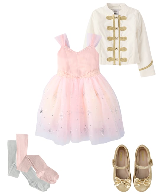 Girls Metallic Floral Fit And Flare Dress - Tiny Dancer - Freesia frost