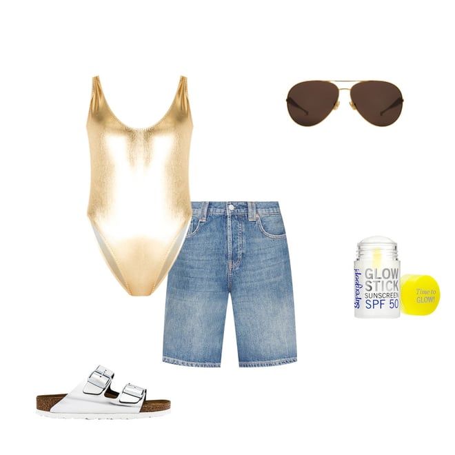 Norma Kamali X REVOLVE Marissa One Piece in Gold Foil | REVOLVE