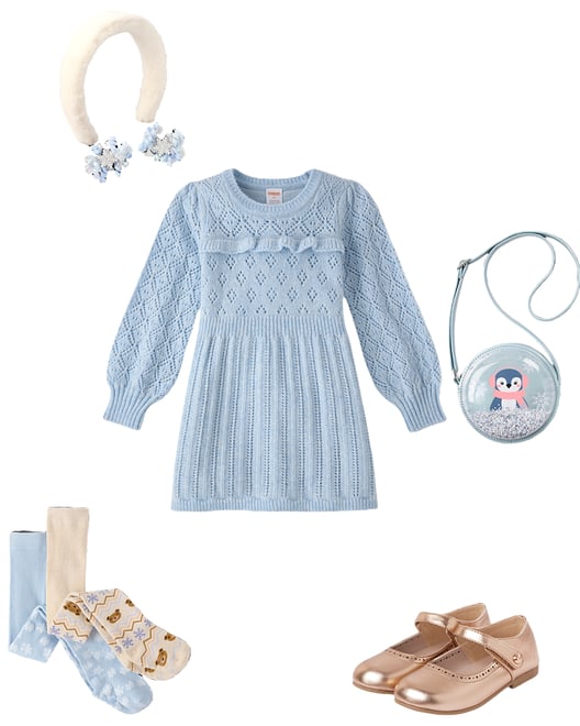 1st bundle featuring 4 items which compliment Girls Ruffle Pointelle Sweater Dress