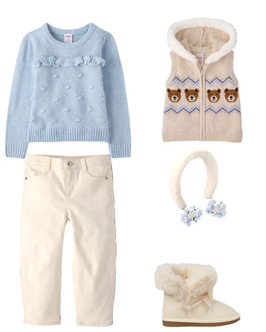 3rd bundle featuring 4 items which compliment Girls Pointelle Bauble Sweater