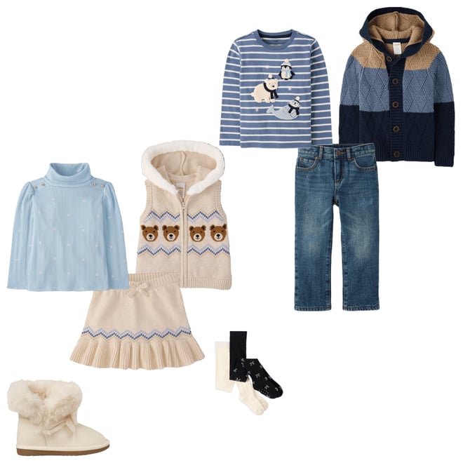 1st bundle featuring 7 items which compliment Boys Striped Embroidered Polar Animals Top