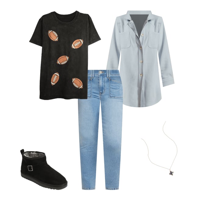 Football Oversized Fit Graphic Tee | maurices