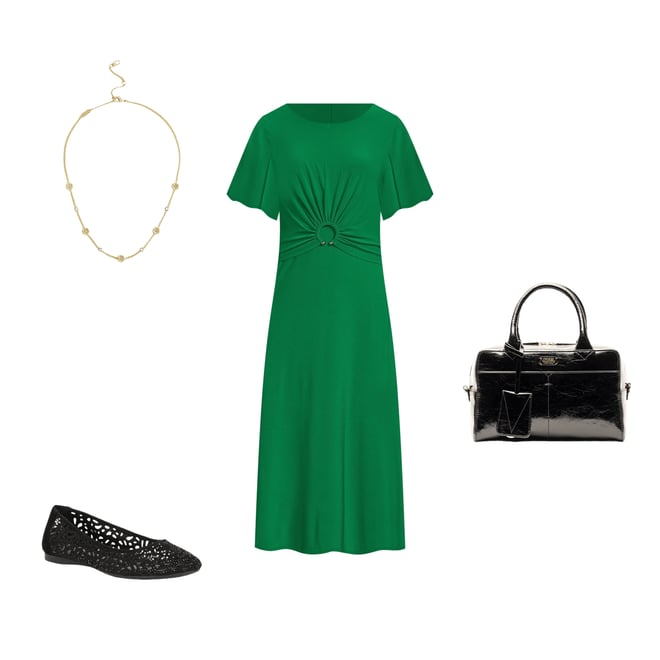 Jessica Howard Petite Size Short Sleeve Novelty Hardware Midi Dress |  Dillard's