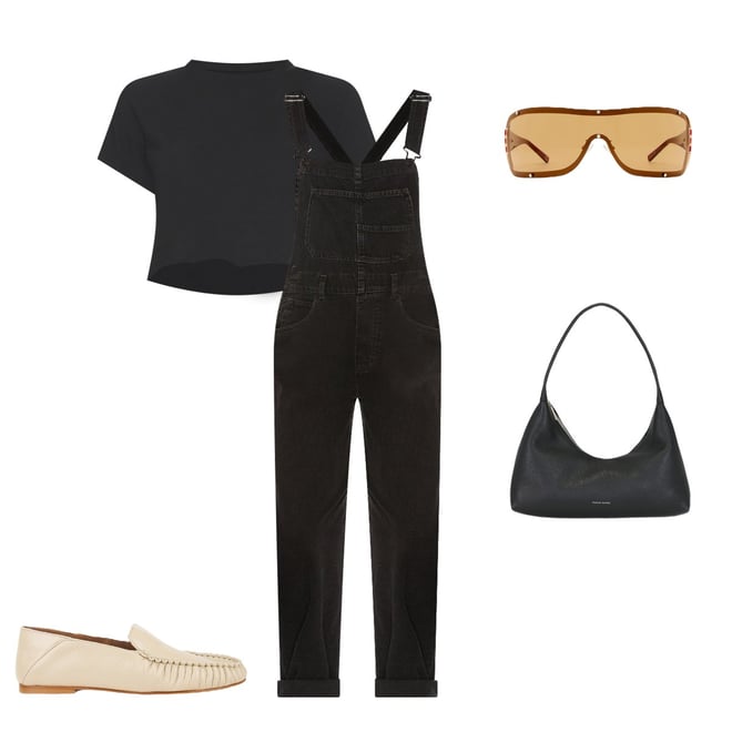 Free People x We The Free Ziggy Denim Overall in Mineral Black