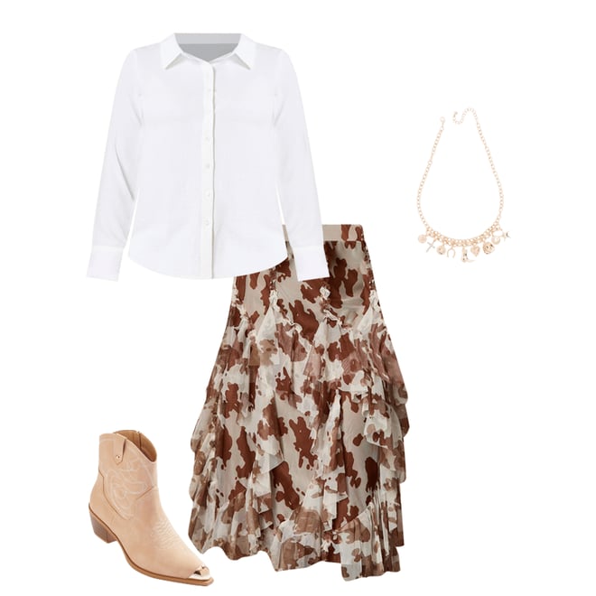  Cato Fashions | Cato Plus Size Cow Print Mesh Skirt