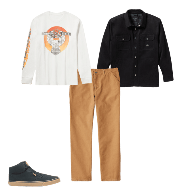 F.A.T STANDILITY ジャケット　XL Men's Racer Font Solid Shirt Jacket | Harley-Davidson USA