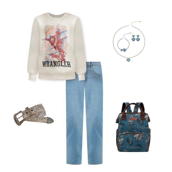 Women's Sunset Mid Rise Straight Jean in Baby Blue