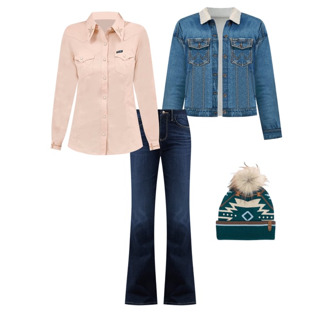 Women's Wrangler Retro® Sherpa Lined Western Denim Jacket in Denim