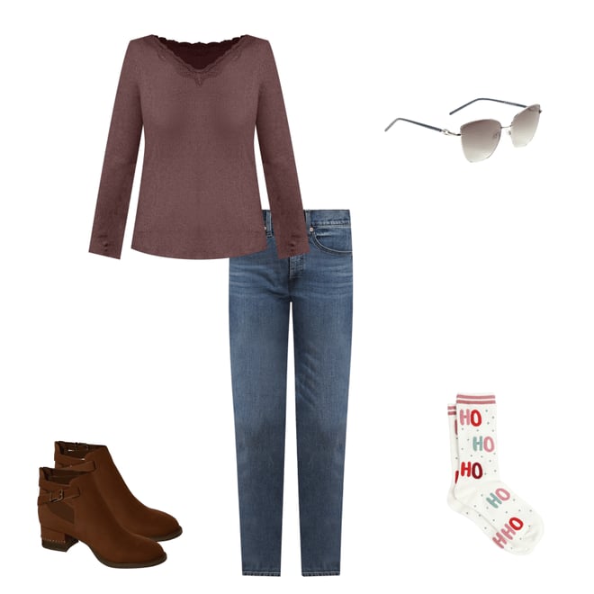 Holiday Ho Ho Ho Crew Socks