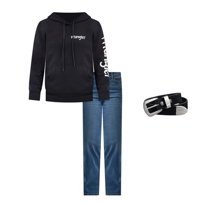Women's Horse Hair Cow Belt in Black