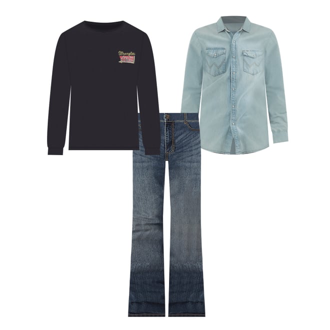 Men's Wrangler Retro® Slim Fit Bootcut Jean in Layton