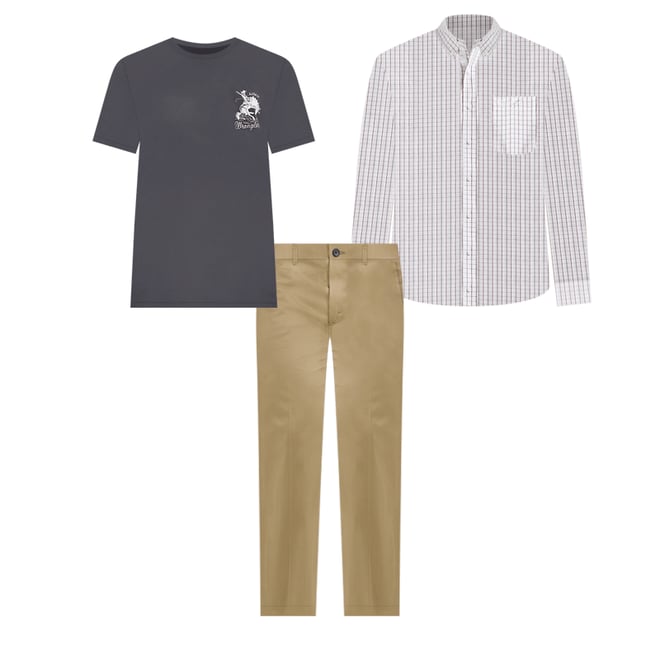 Men's Wrangler Casuals® Flat Front Relaxed Fit Pants in Khaki